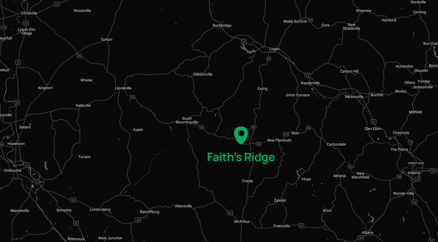 About Faith's Ridge - Location Map